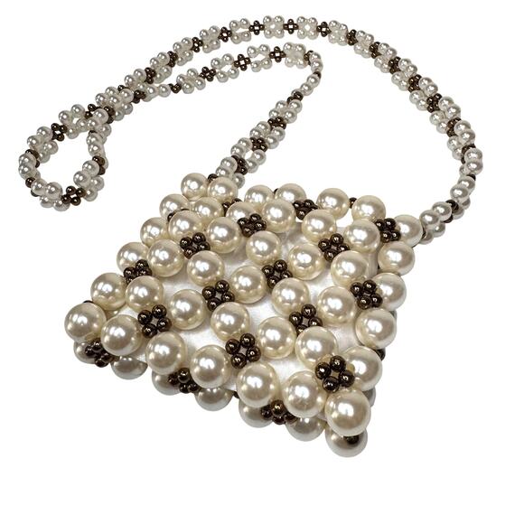 FREE‎ PEOPLE Pearl Mini Crossbody Bag Chunky Glam Going Out Dressy Party - Picture 2 of 9